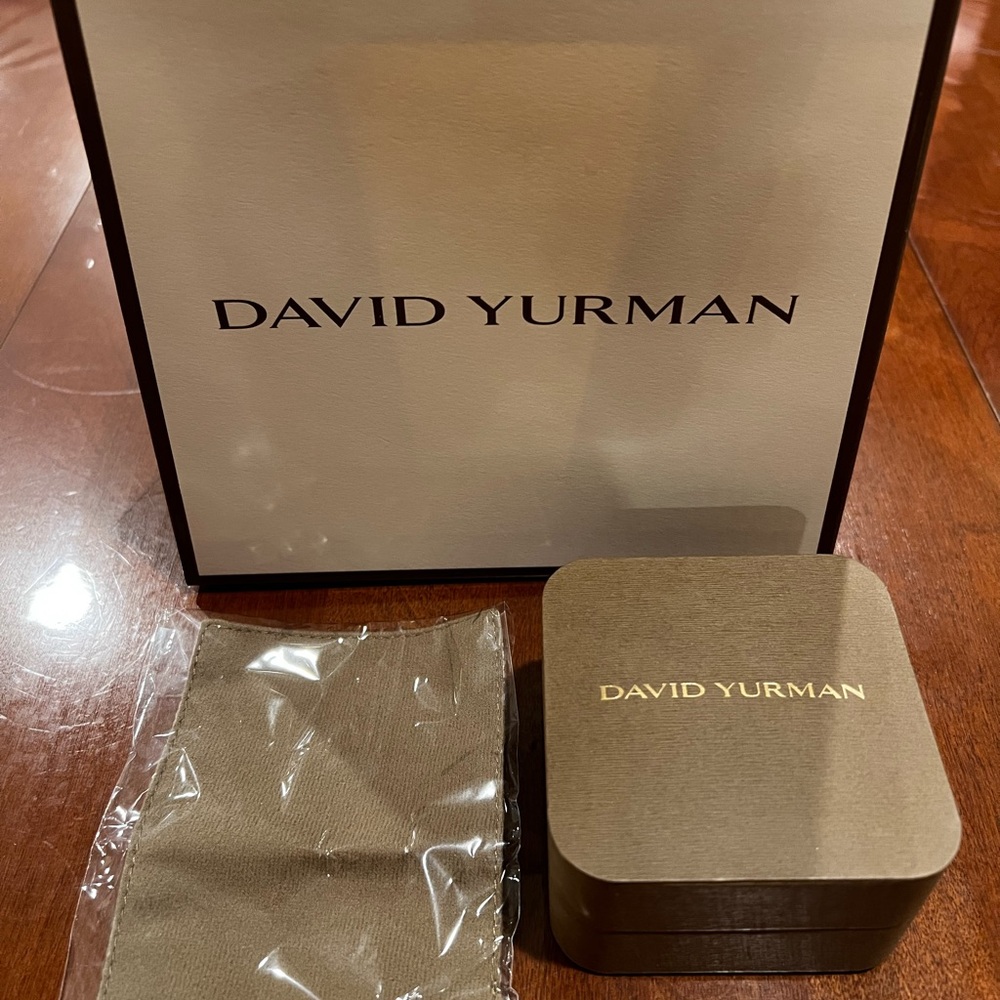 David Yurman Tan Pouch with Gold Logo